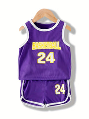 Boy's Basketball Suit No. 24 Tank Top & Shorts Set