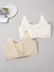 2pcs Seamless Wireless Bras Comfy & Stretch Intimates