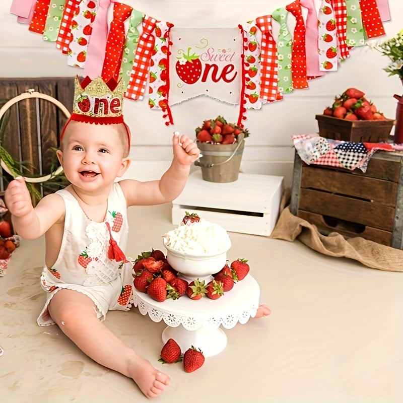 Strawberry Birthday Decorations Kit Sweet One Party Highchair Banner