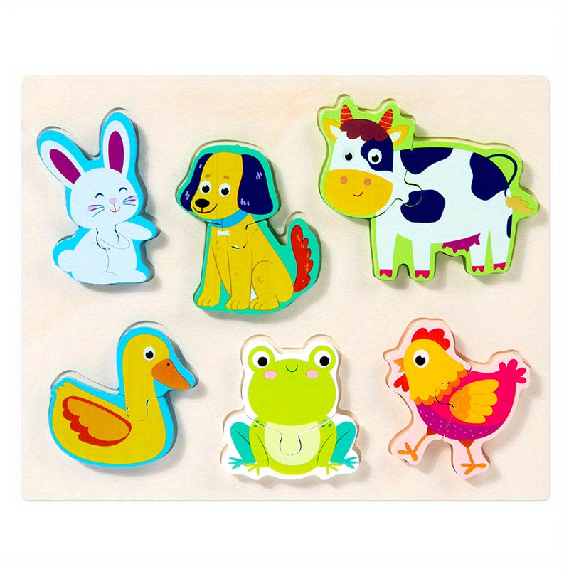 Wooden 3D Buckle Puzzle for Baby's Early Education