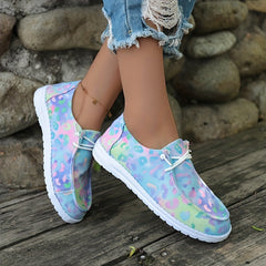 Leopard Print Boat Shoes Lace Slip On Flat Outdoor Casual Sneakers