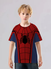Boys Spider Print Short Sleeve Summer T shirt