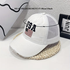 Washed Distressed Denim Trucker Hat Mesh Baseball Cap