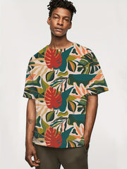 Hawaii Tropical Floral Full Print Men's Tshirt Short Sleeve