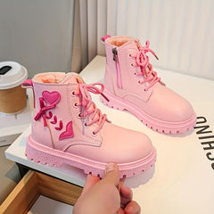 Girls Anti-Slip Plus Fleece Warm Boots for Fall