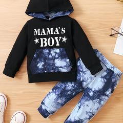 Boys' Tie Dye Cotton Hoodie Letter Print