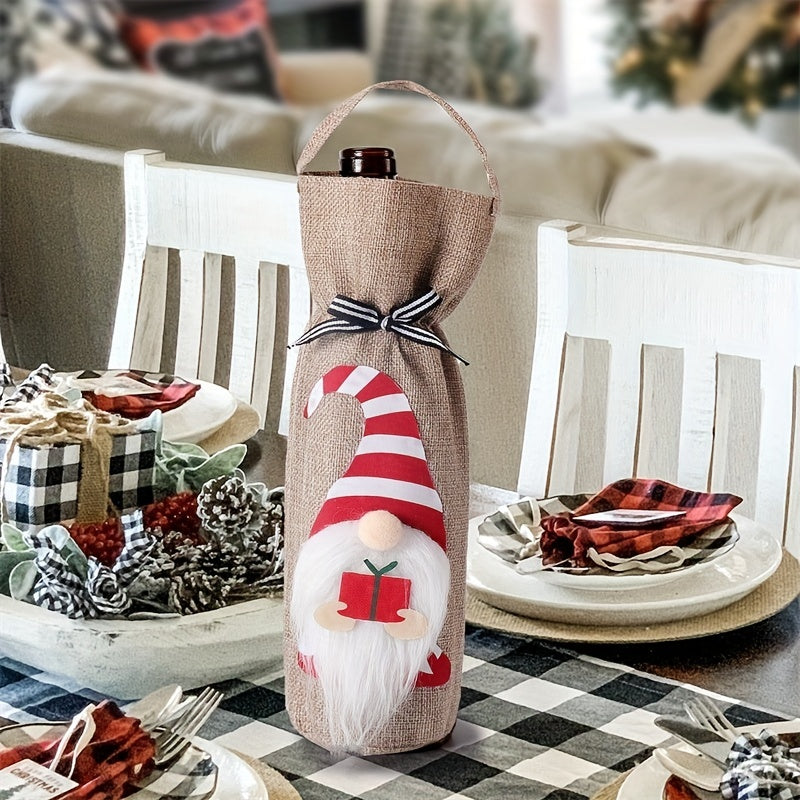 Christmas Faceless Old Man Doll Wine Bottle Cover
