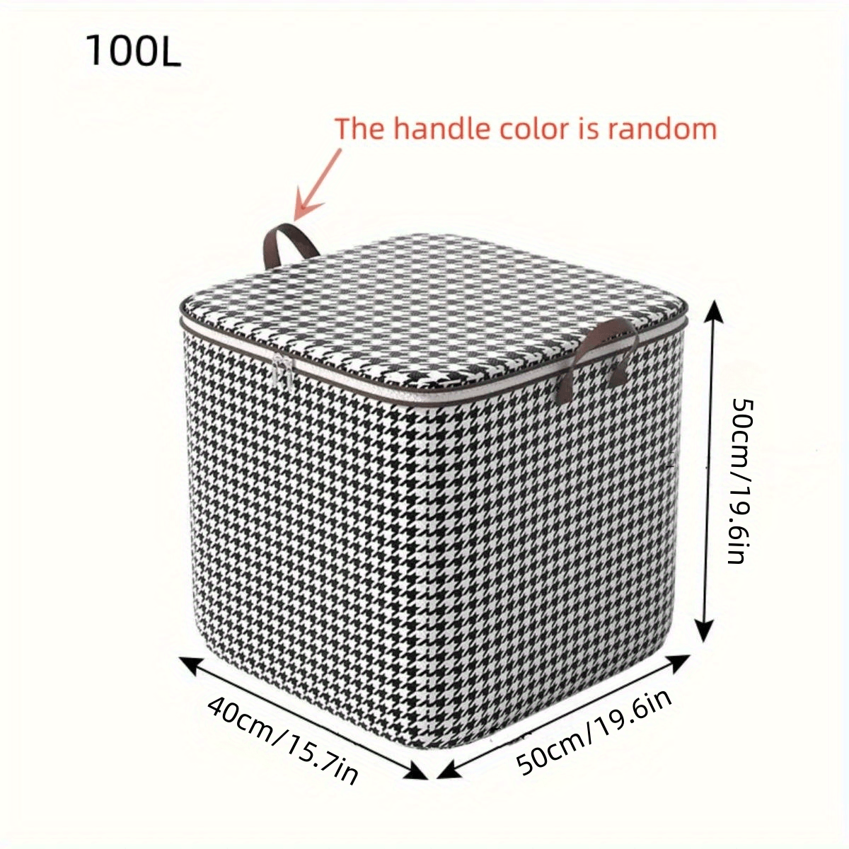 Large Capacity Houndstooth Storage Box Lightweight Versatile Organizer
