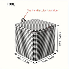Large Capacity Houndstooth Storage Box Lightweight Versatile Organizer