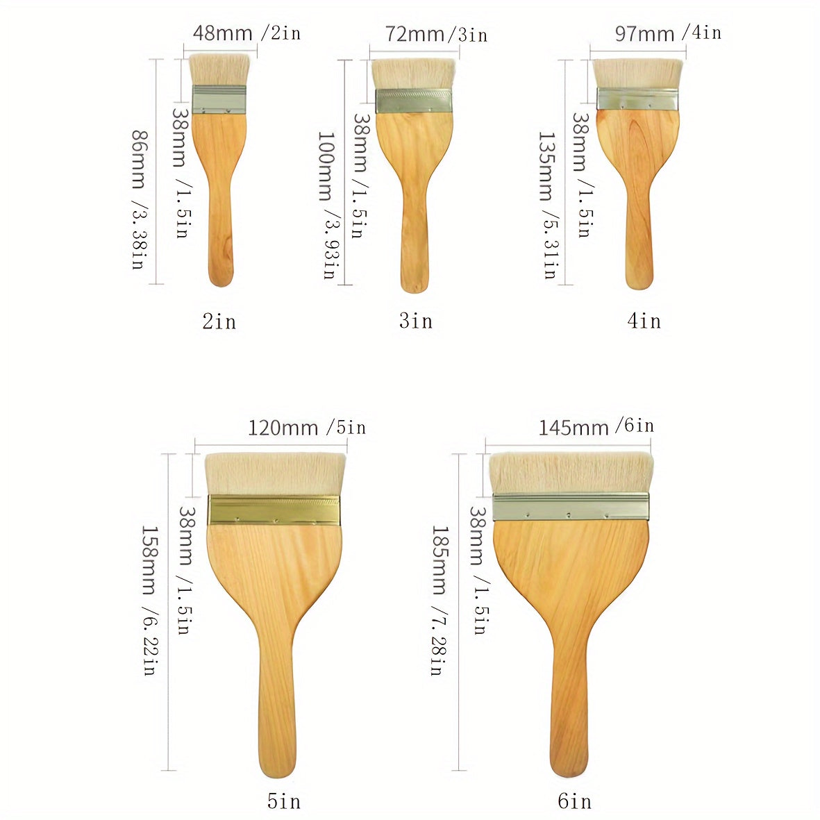 Optional Wool Brushes Soft Hair Paint Coatings Brushes