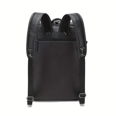 Men's Large Capacity PU Leather Backpack Crossbody Travel Business Bag