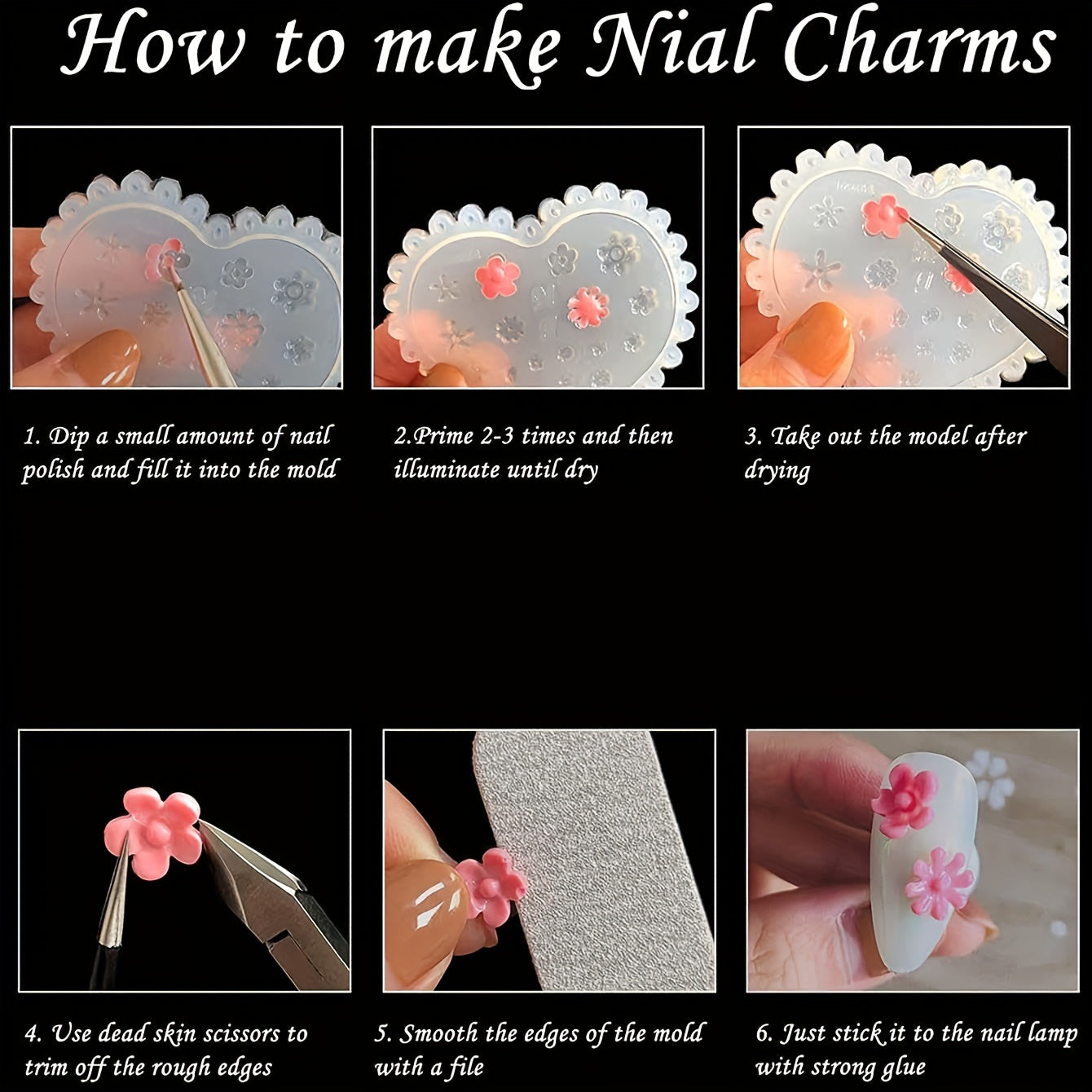 Bowknot 3D Nail Art Charms Silicone Mold DIY Decorations