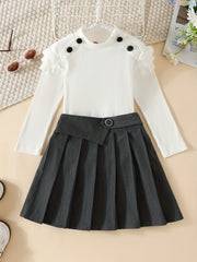 Girls' 2 Piece Outfits Ribbed Halter Neck Sleeveless Top & Shorts Set