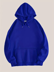 Solid Hoodie With Pocket Long Sleeve Casual Sweatshirt Women's Clothing