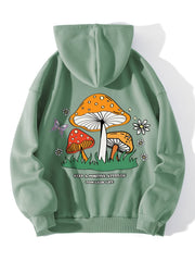 Mushroom Print Hoodie Long Sleeve Sweatshirt