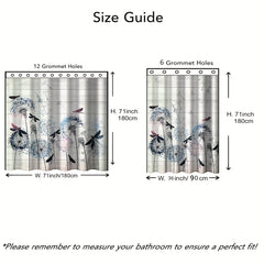 Dandelion Pattern Shower Curtain Waterproof Fabric Bath Curtain