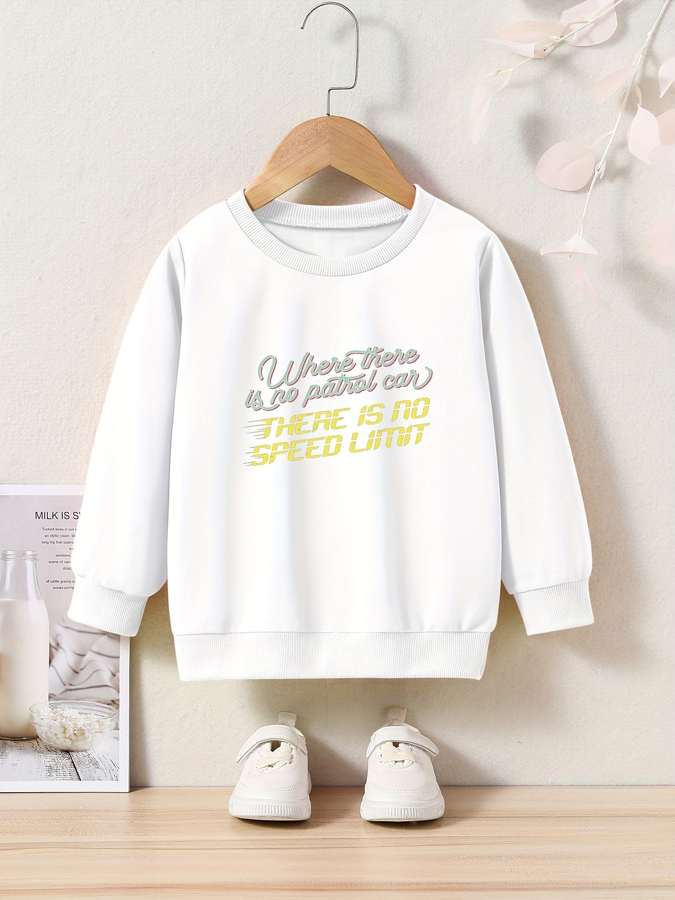 Toddler Kids Letter Print Casual Long Sleeve Sweatshirt