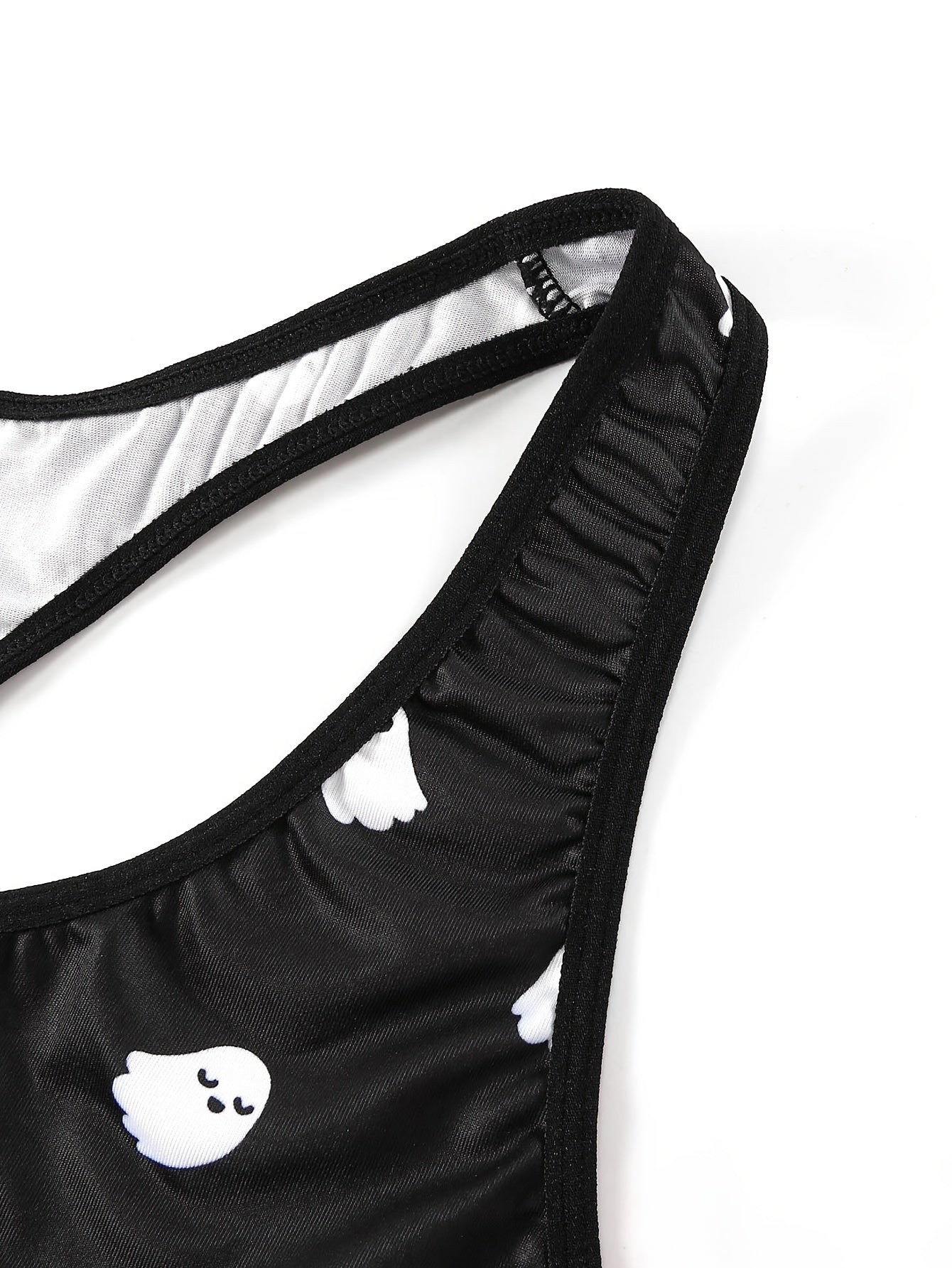 Halloween Sports Bra Women's Plus Ghost Print Letter Tape