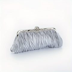 Pleated Frame Metal Chain Banquet Bag Kiss Lock Bridal Wedding Handbag
