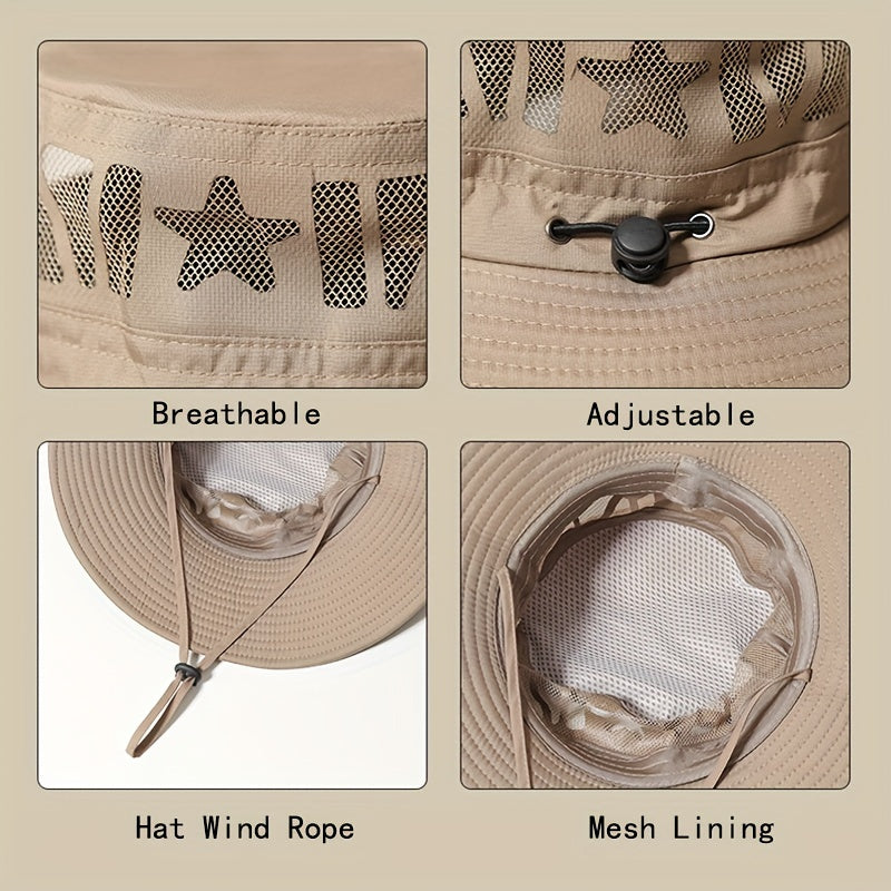 Sun Hat Wide Brim Breathable Mesh UPF 50 Waterproof Fishing Hat