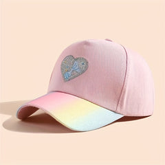 Kids Rainbow Embroidered Love Baseball Cap Visor