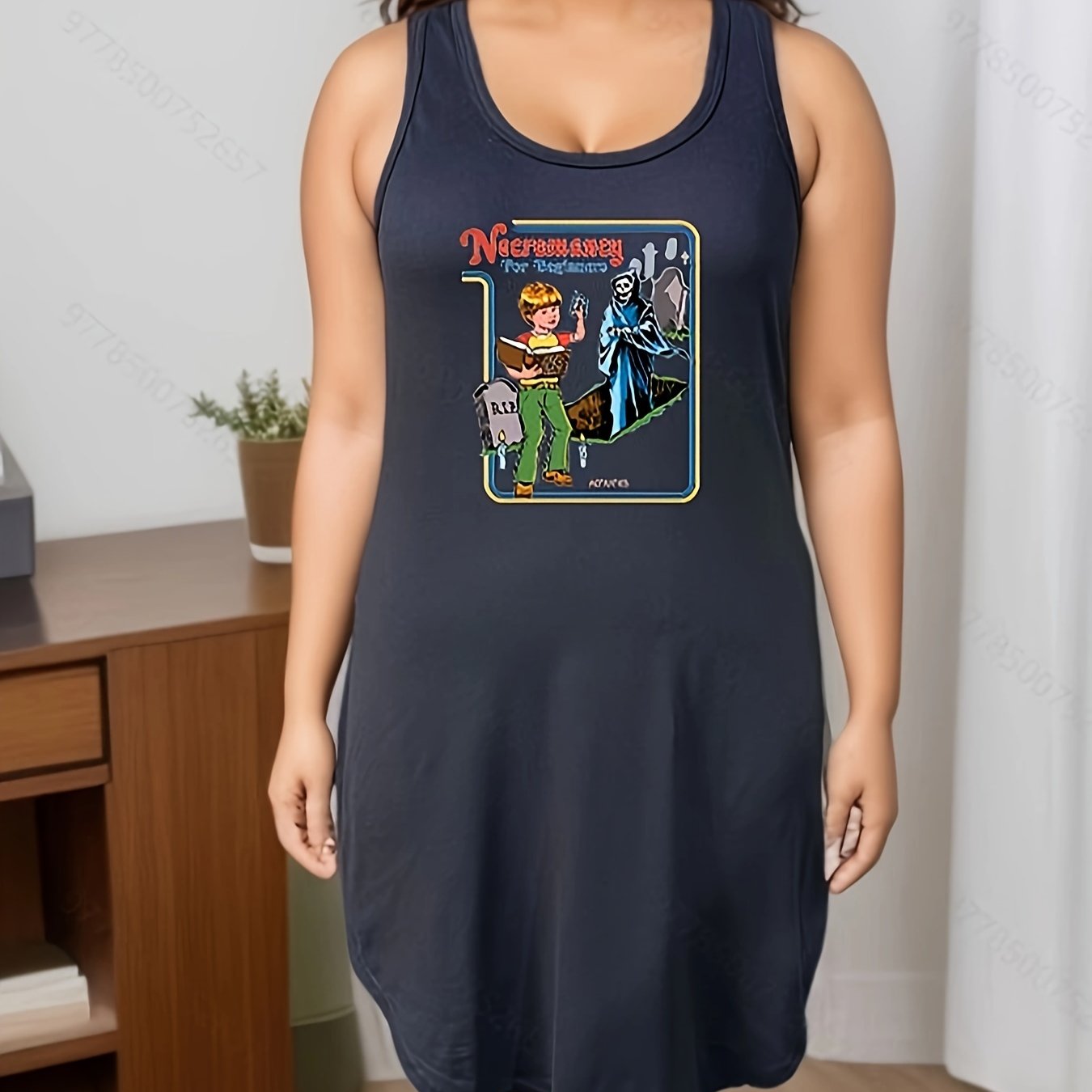 Grim Reaper Graphic Medium Stretch Tank Nightdress