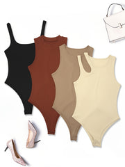 Ribbed Knit Bodysuit 4 Pack Sleeveless Casual Bodysuits