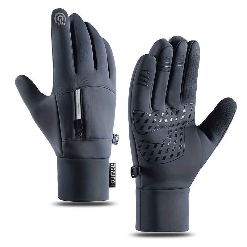Winter Velvet Warm Gloves Non-slip Waterproof Touch Screen