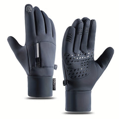 Winter Velvet Warm Gloves Non-slip Waterproof Touch Screen