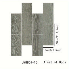 8pcs Wood PVC Floor Tiles Classic Wood Grain Wall Stickers for Home Decoration