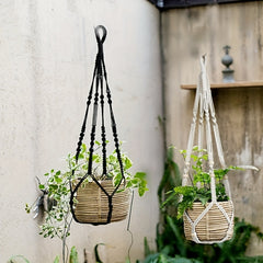 Vertical Planters Plant Hanger Indoor Hanging Wooden Beads No Fringe