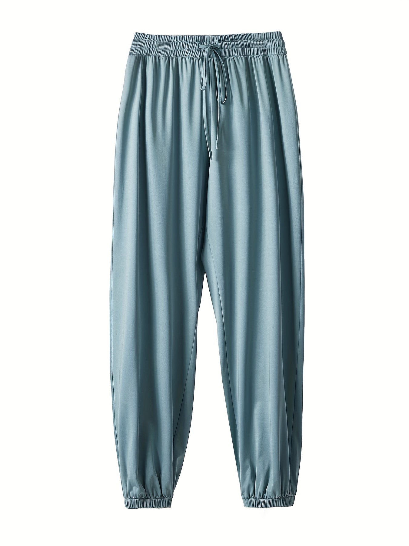 Solid Crop Tank Top & Tie Front Joggers Set