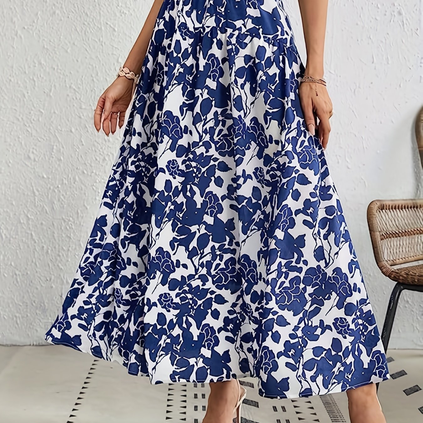 Floral Print Elastic Waist Skirt for Women