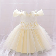 Princess Floral Mesh Puffy Dress Girls Birthday Formal Dress