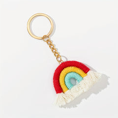 Boho Rainbow Keychain Vintage Car Keyring Bag Purse Charm