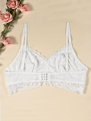 Floral Lace Wireless Bra Comfy & Cut Out Bra Women's Lingerie