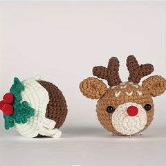 DIY Crochet Doll Christmas Set Decorations - Gnome Deer Baubles