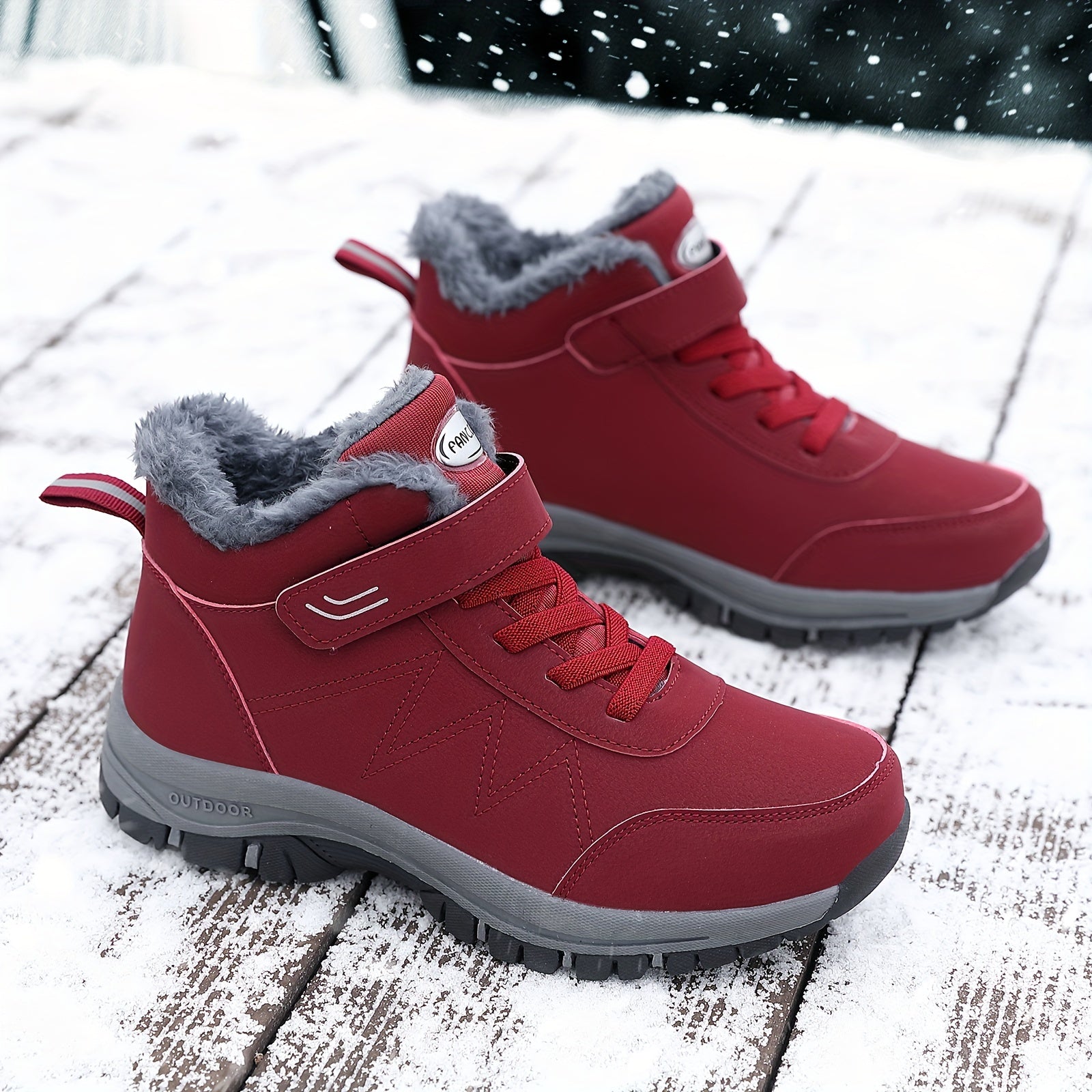 Fur Lined Thermal Snow Boots Slip On Warm Winter Boots