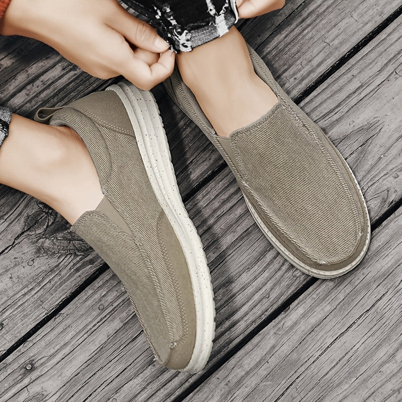 Men's Canvas Loafer Shoes Lightweight Slip On Casual Shoes Men's Sneakers