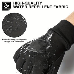 Windproof Waterproof Cycling Gloves Touch Screen Reflective Strip