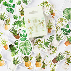 45pcs Cute Plant Stickers for Home Decor