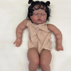 23 Inch Unfinished Hand Rooted Hair Doll Kit with Dark Brown Skin Tone