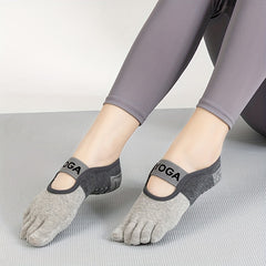 Women's Non-slip Five Toe Yoga Socks Breathable Dance Training Socks