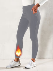 Yoga Fleece Lined Leggings Pocket Workout Tight Pants Women's Activewear