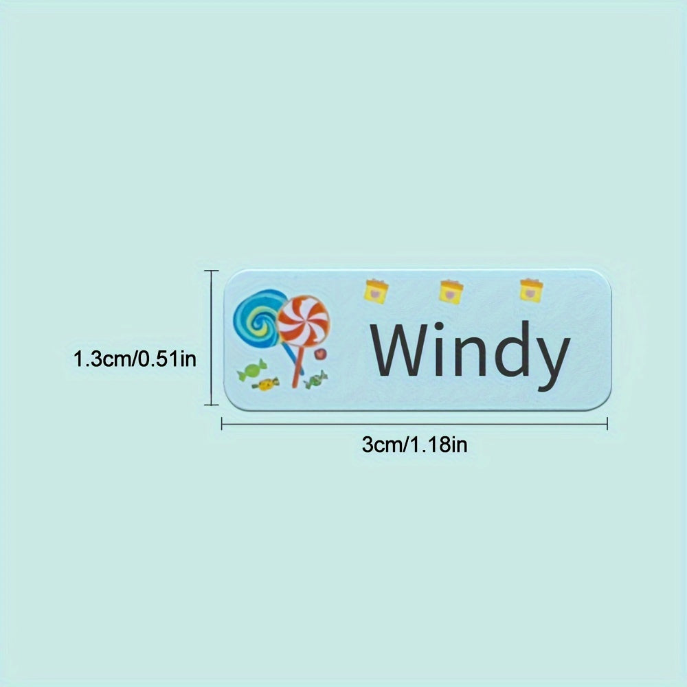 Custom Name Stickers x180 Waterproof Clear Non Fading