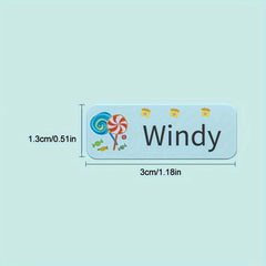 Custom Name Stickers x180 Waterproof Clear Non Fading