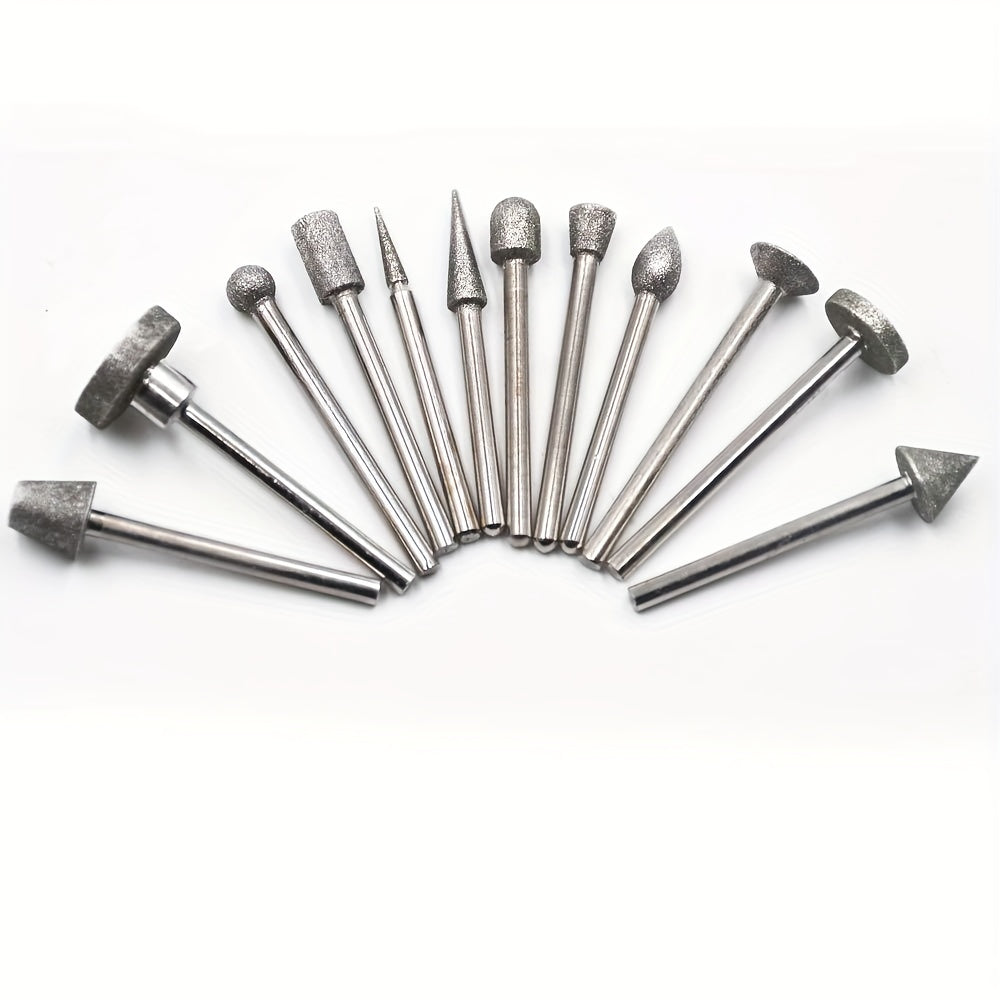 50pcs Diamond Coated Grinding Head Burrs Set for Rotary Tool