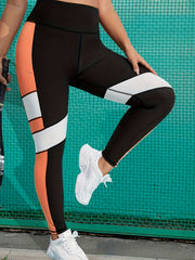 Colorblock Pipping High Rise Fitness Leggings