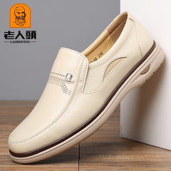 LAORENTOU Men's Leather Slip On Oxfords