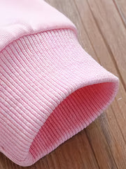 Embroidered Plaid Collar Crew Neck Sweatshirt for Girls